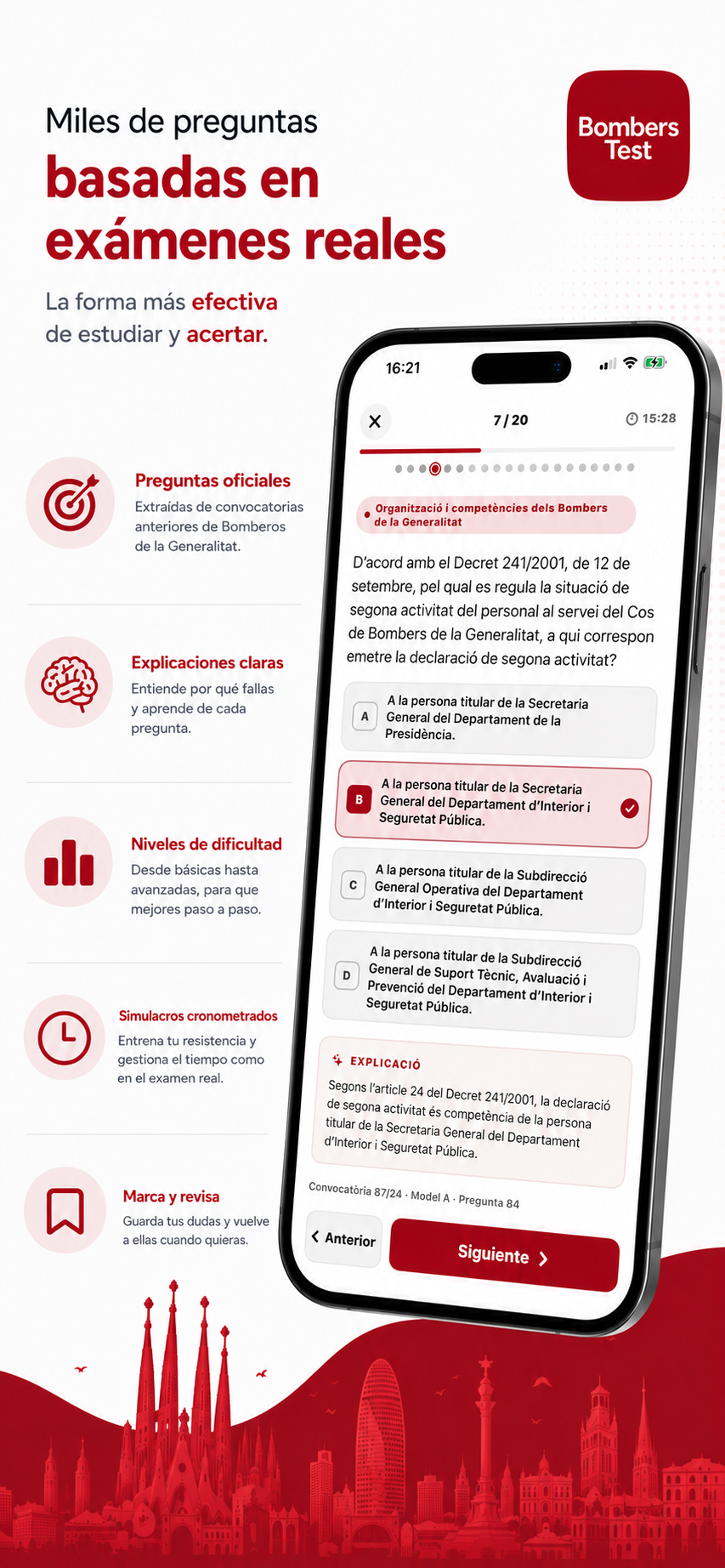 Miles de preguntas basadas en exámenes reales